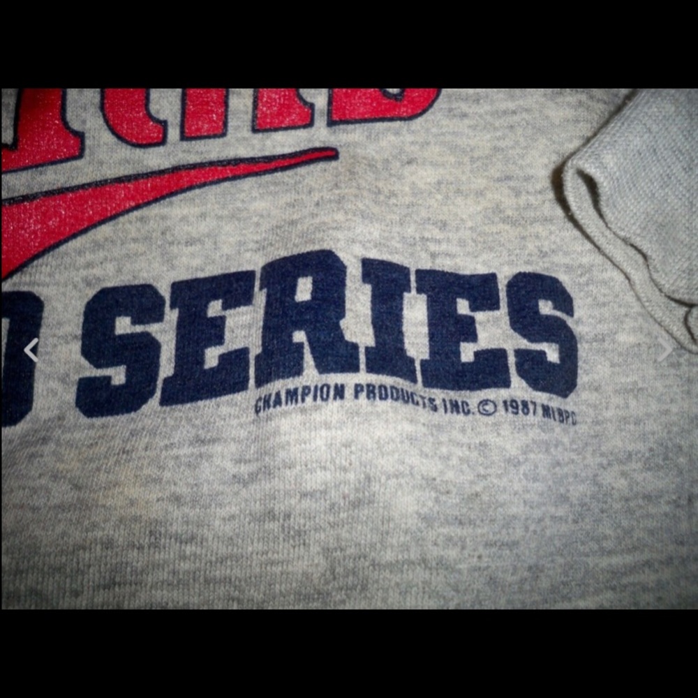 Vintage Champion 1987 MINNESOTA TWINS World Series Sweatshirt Pullover Jumper LG - Picture 5 of 9